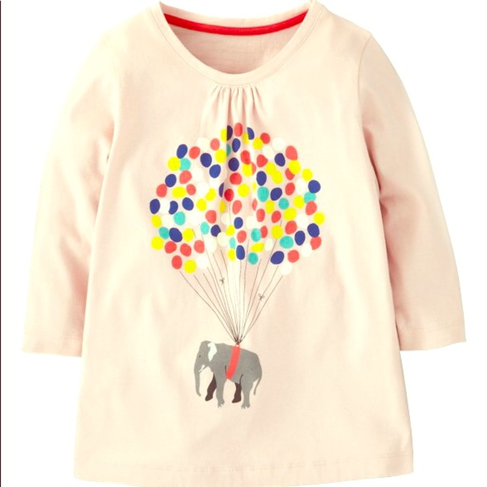 Mini Boden 3/4 light pink peach size 5-6 used tee